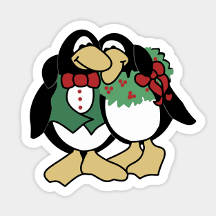 Christmas Penguin Couple In Love Sticker